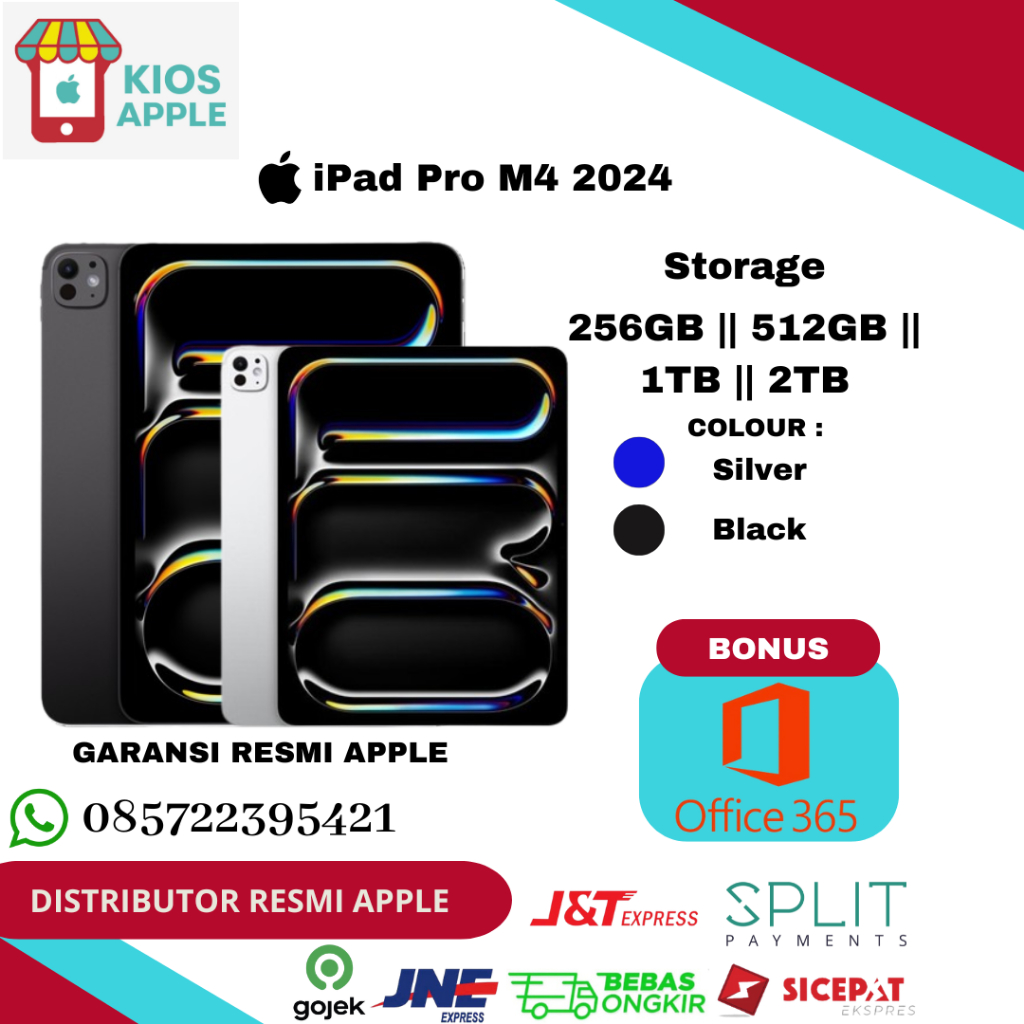 (Resmi) Apple iPad Pro M4 11" 2024 256GB 512GB 1TB 2TB Garansi Resmi Internasional