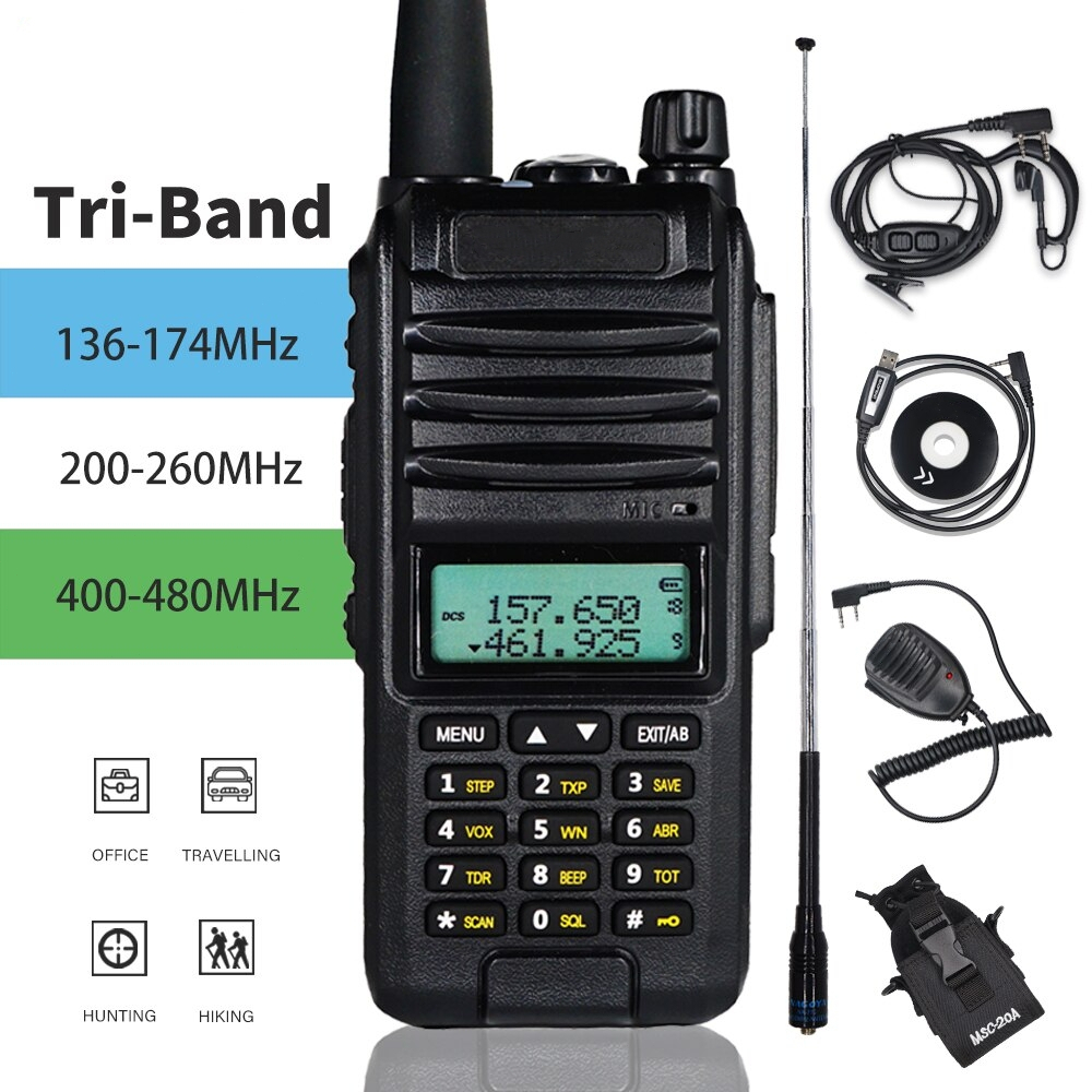 Ready Stock HT BAOFENG A58S 8 Watt 2800mAh Triband Waterproof Walkie Talkie HT Jarak Jauh BAOFENG A5