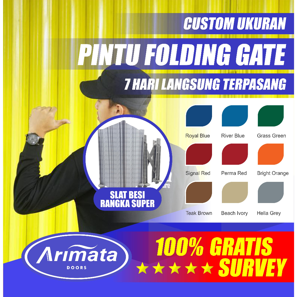 Pintu Folding Gate Besi Rangka Super