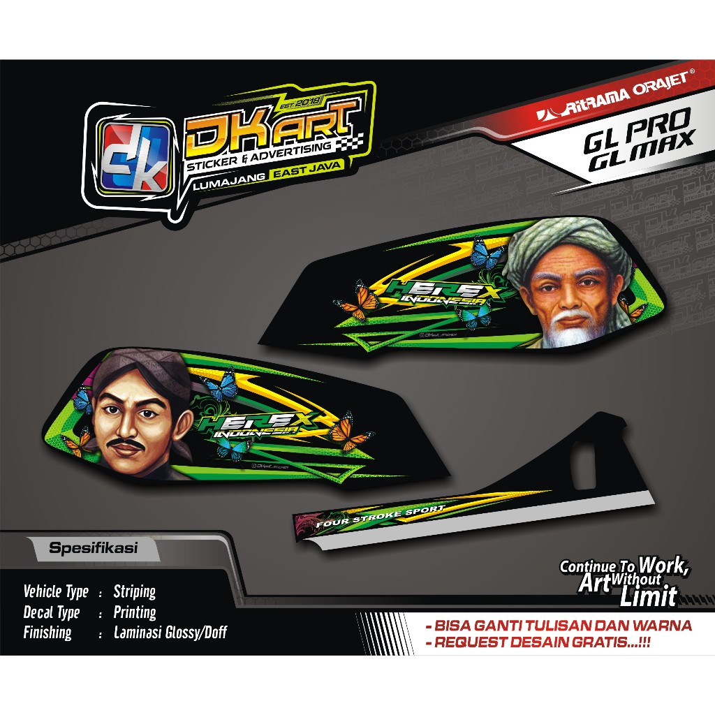 Striping Variasi Sticker Custom GL Pro/Max Motif Sunan Herex