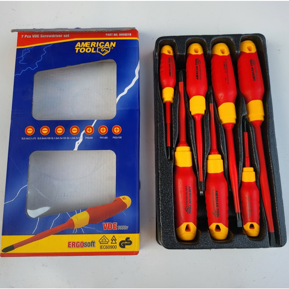 Obeng Listrik Set 7 Pcs American Tool VDE 1000 V Insulated Screwdriver
