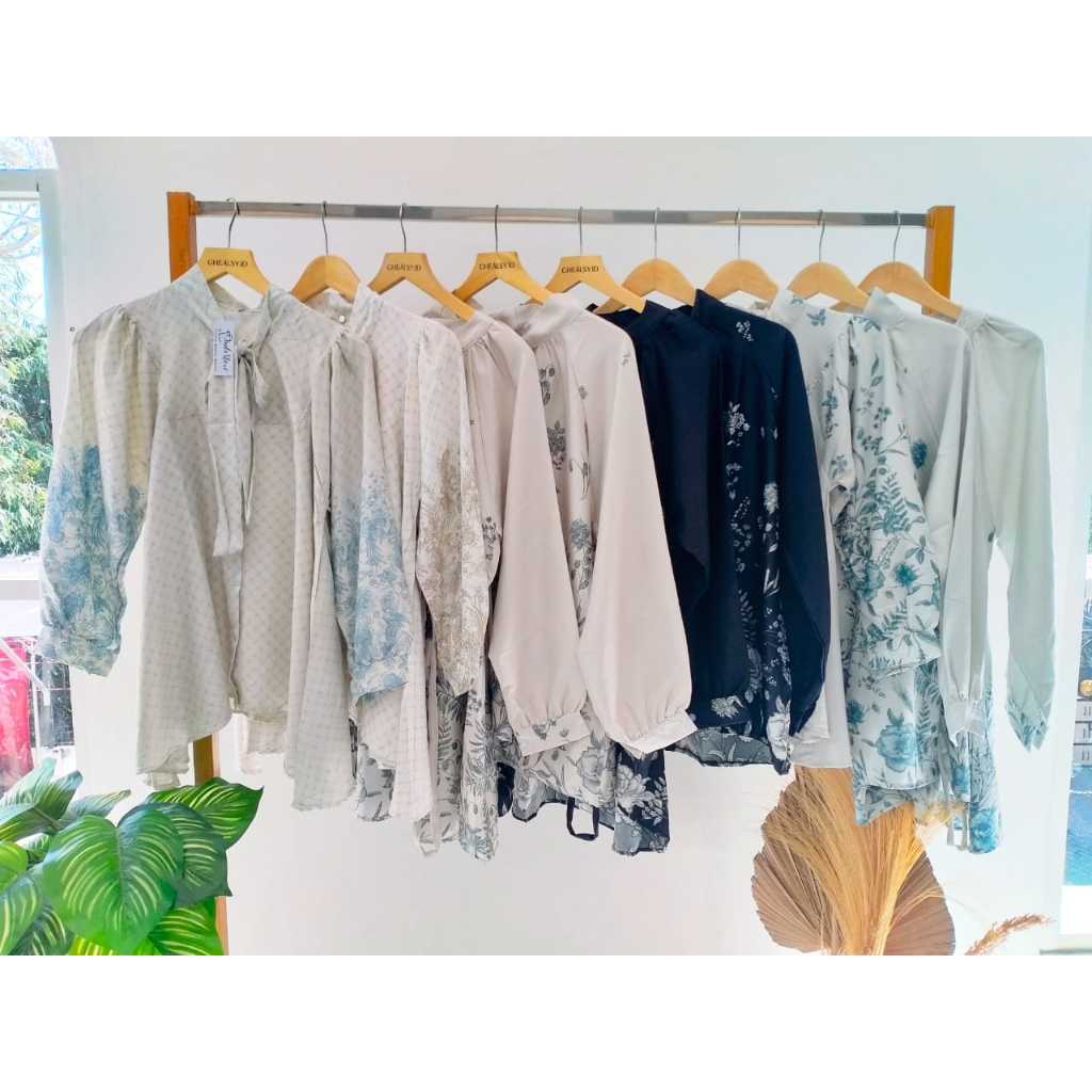 BLOUSE MOTIF SATIN TALI IMPORT