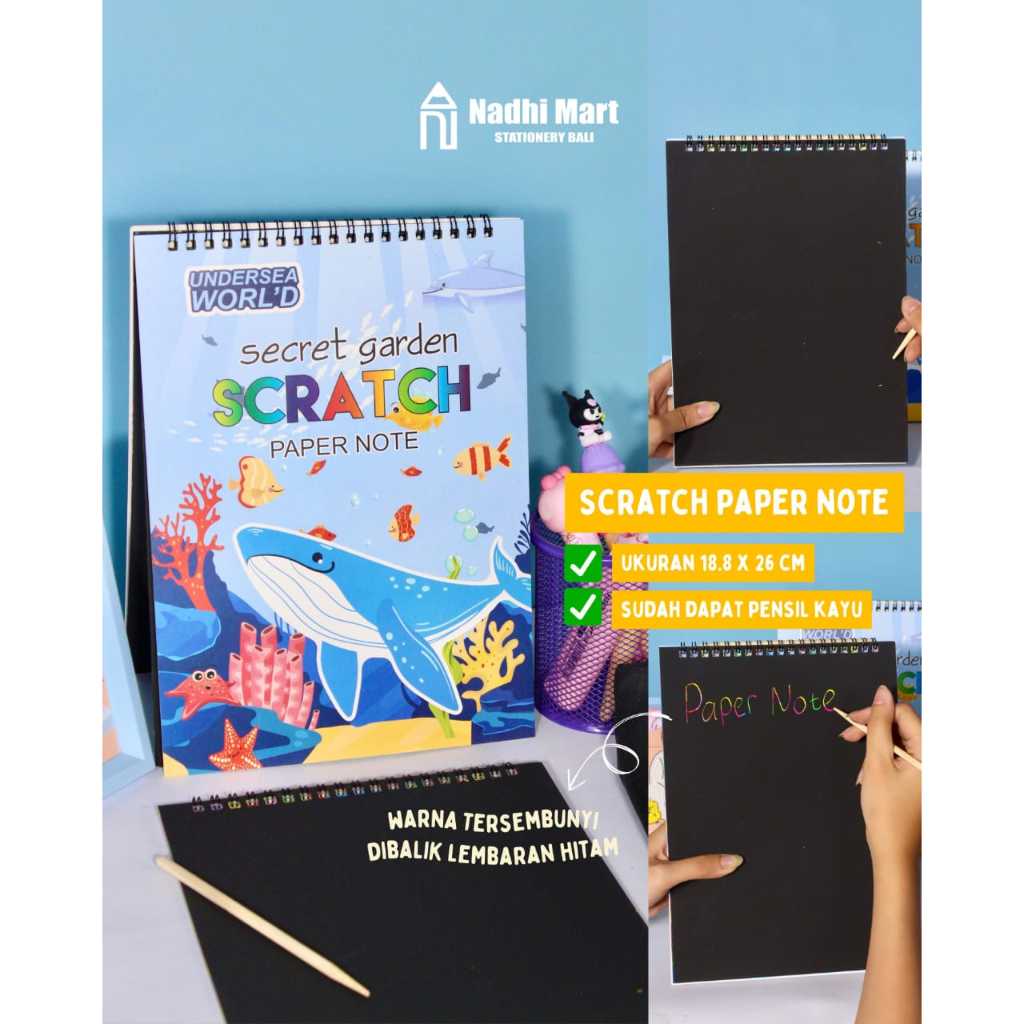 

SCRATCH BOOK CD885 (10/240) / SCRATCH NOTE / BUKU MAGIC WARNA / BLACK CARDBOARD
