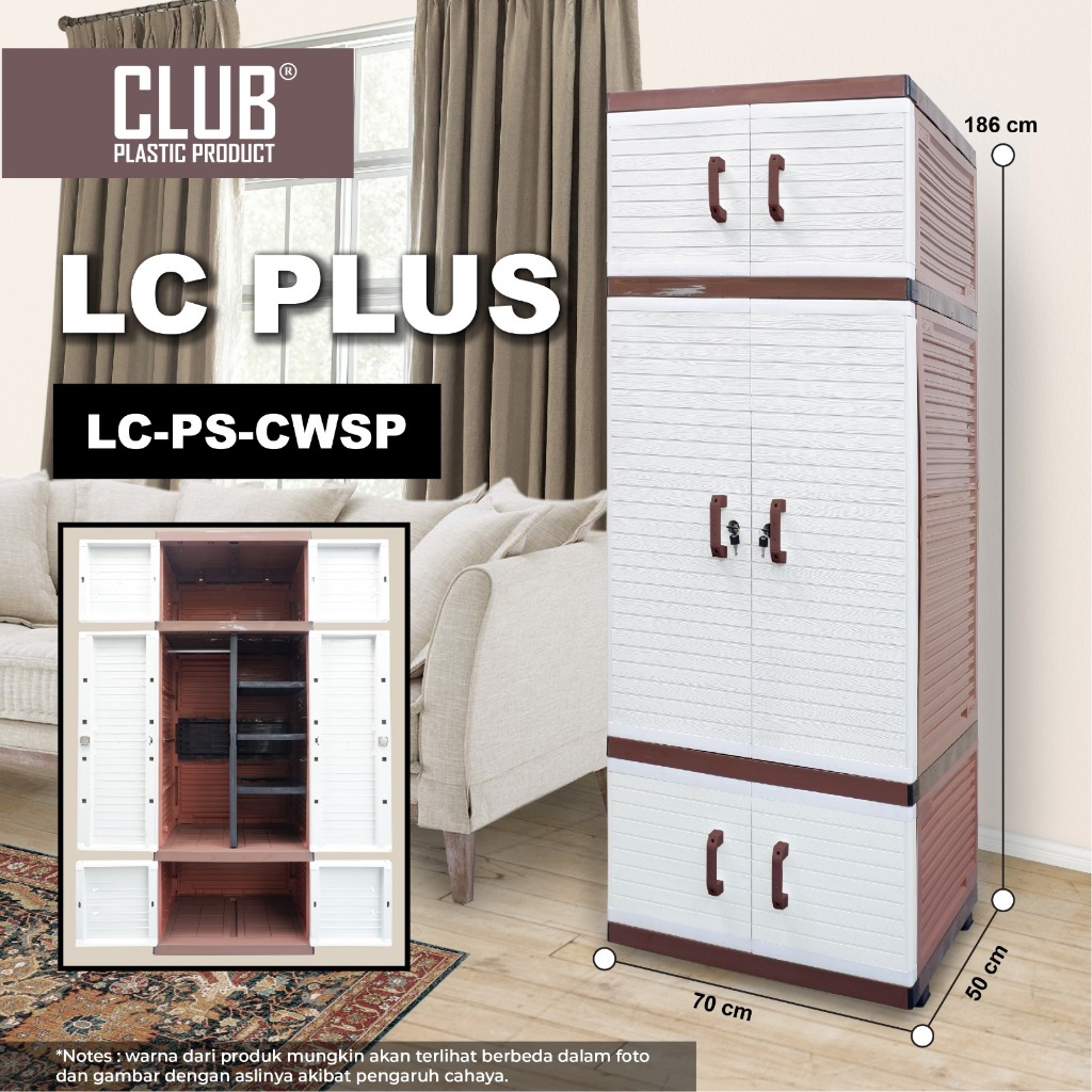 CLUB Plastik Lemari Gantung Minimalis + Kunci - LC-CWSP - Lemari Pakaian Plastik Jumbo