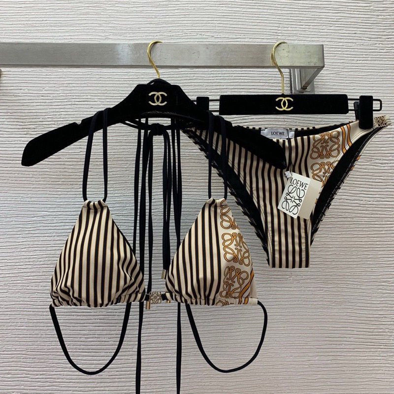 Set spa set bikini seksi bertali baju renang Loewe kualitas asli