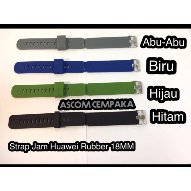 Strap polos Rubber 18mm || Tali jam 18mm