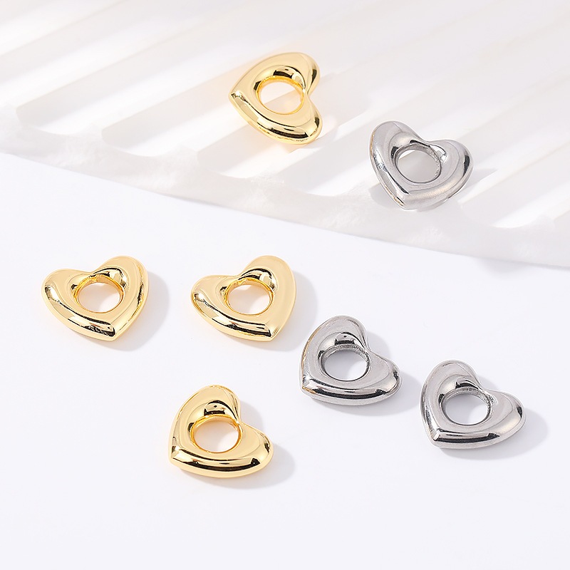 Anting hati berlapis emas 925