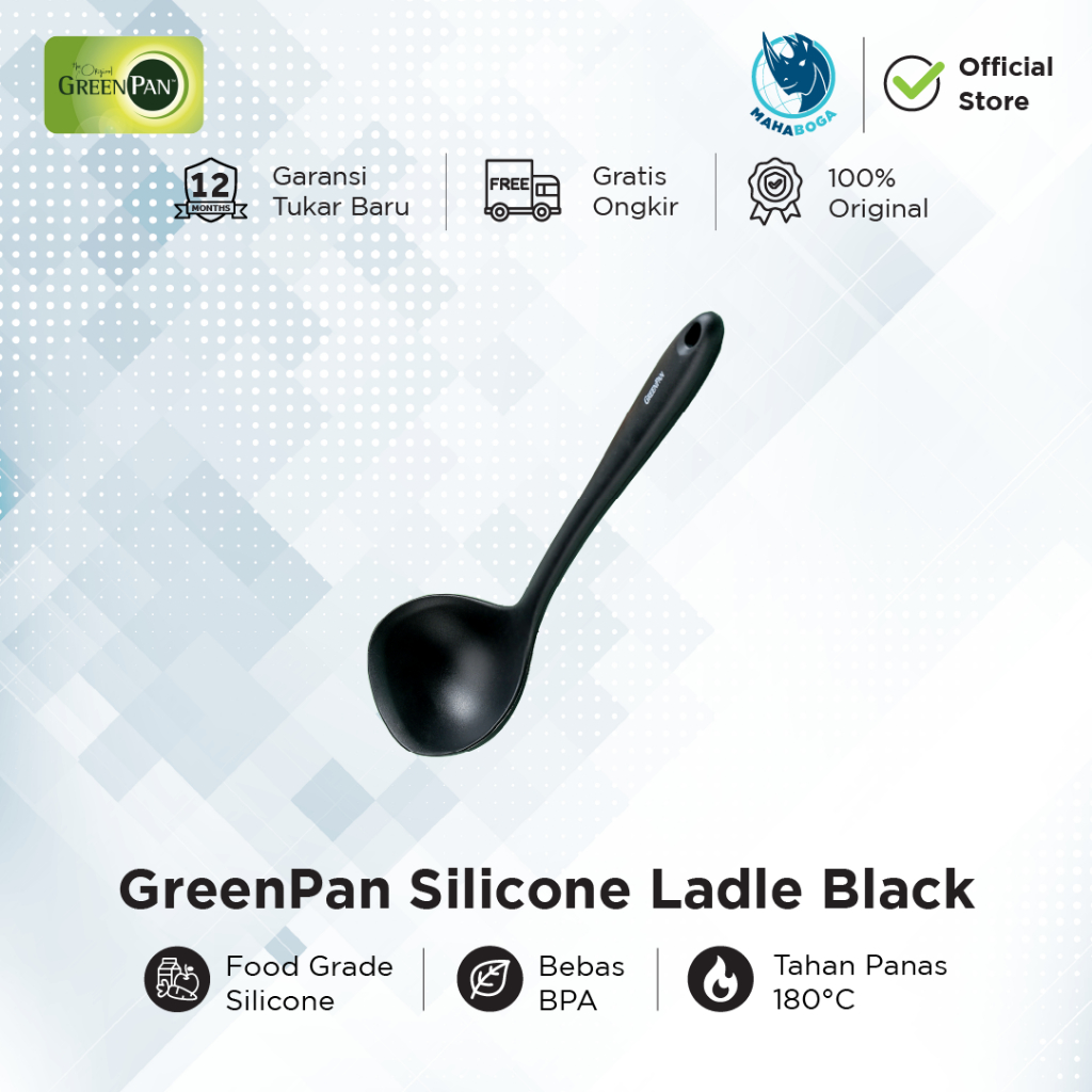 GREENPAN Silicone Ladle Black