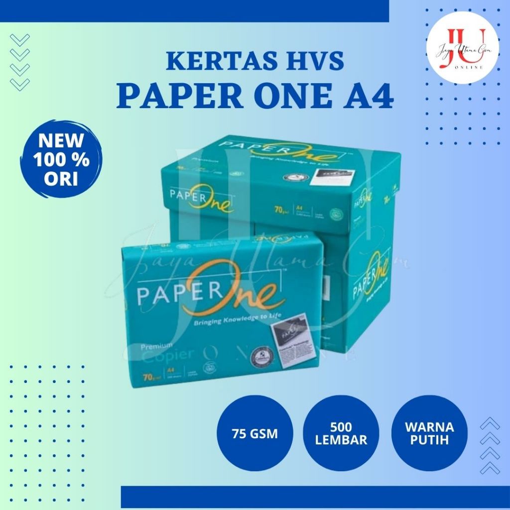 

Kertas HVS Paper One A4 75gsm 1 Rim / 100gsm Isi 100 Lembar Kertas Fotokopi Print