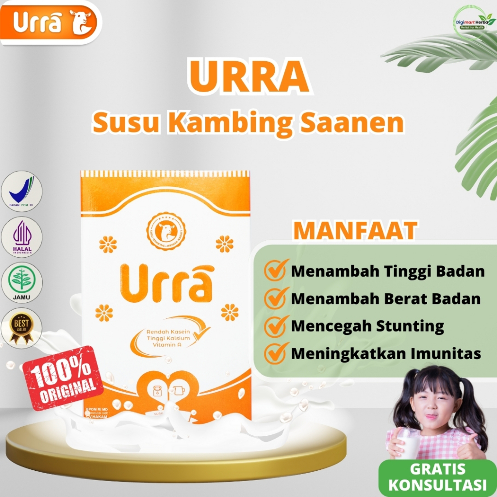 

URRA - Susu Kambing Saanen Eropa Original Penambah Tinggi Badan dan Berat Badan Anak - 200gram