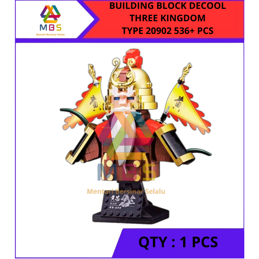 MAINAN SUSUN BALOK DECOOL THREE KINGDOM TYPE 20902 ISI 536+ PCS