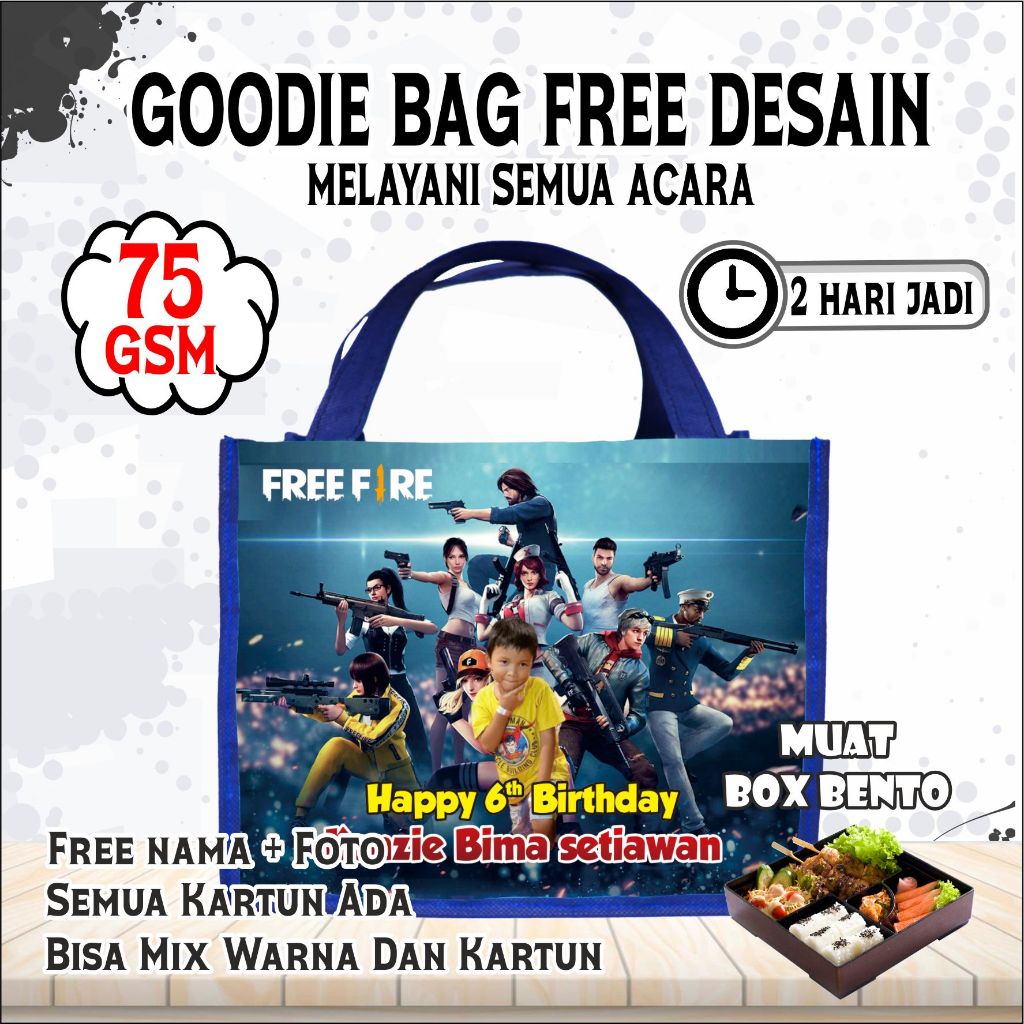 

TAS BENTO GAMBAR FREE FAIR DI TAS JINJING/GOODIE BAG ULTAH/SOVENIR ULTAH/PRAKTIS BUAT ULTAH