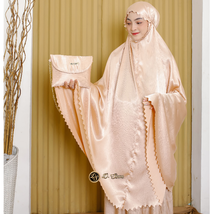 Desyam - Mukena Traveling Aulia Terbaru Kualitas Kain Premium 2in1 Laser Cut Model Tampilan Mewah