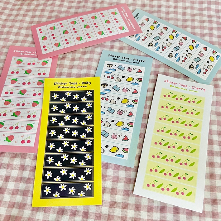 

IT'S MERMAID Washi Tape Sticker Sheet / Stiker Kiss Cut / Stiker Strip untuk Journal