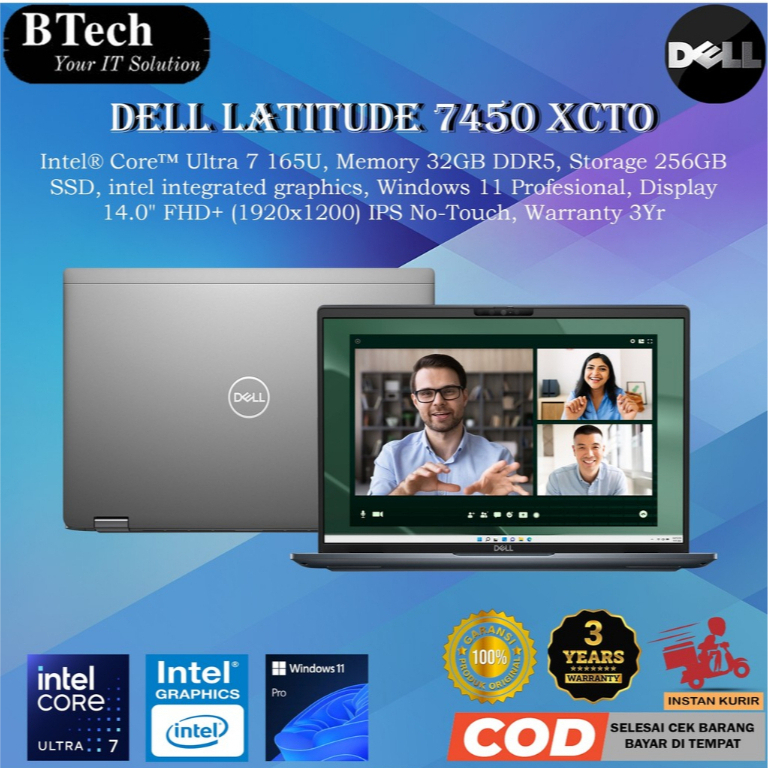 Dell Latitude 7450 XCTO Intel Core Ultra 7 165U 32GB 256GB 14.0" W11PRO 3YR