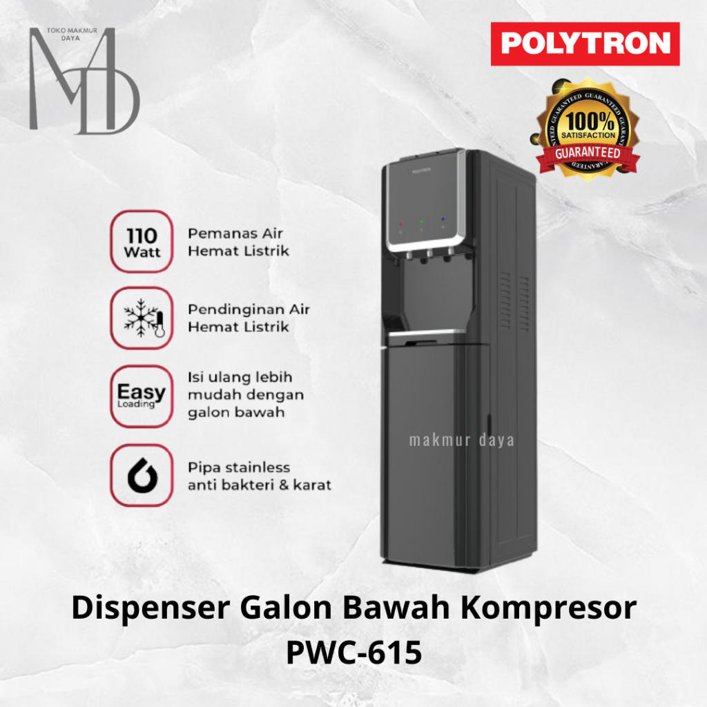 Dispenser Galon Bawah Kompresor  Polytron PWC 615 / PWC615 / PWC-615 Original