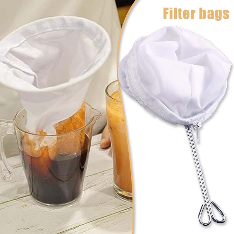 1 Set Saringan Kain Kopi Kain Penyaring Kopi Saringan Kain Jus Saringan Kain Nilon Saringan Teh Tari
