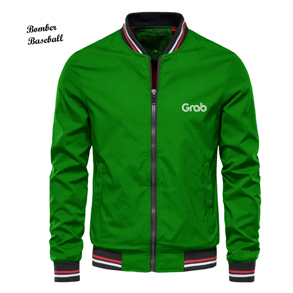 jaket bomber grabbike grab grabfood terbaru jaket taslan grab grabbike grabfood model thailand jaket