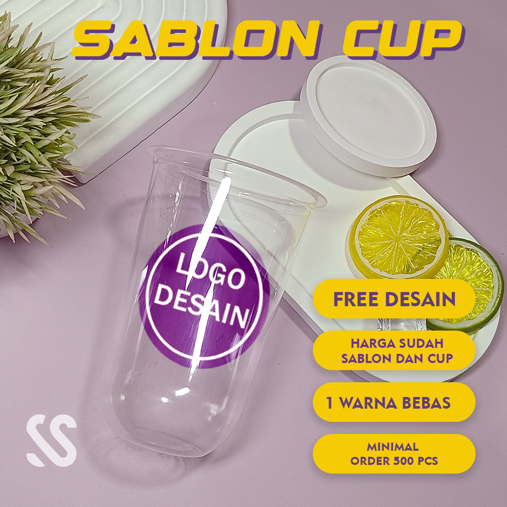 Sablon Cup 18 oz 22 oz Oval U Euro 8 gram