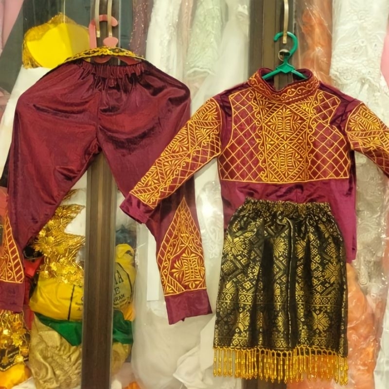 BAJU KARNAVAL ANAK ACEH MOTIF PINTU ACEH /BAJU KARNAVAL BORDIR ANAK CEWEK TK-SMA