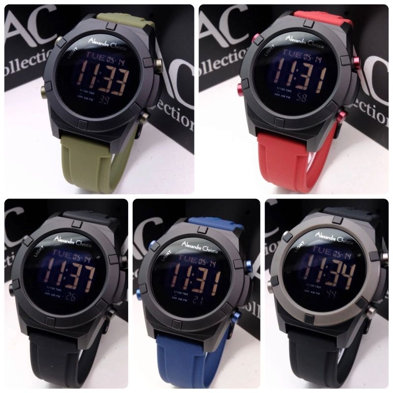 Jam Pria Alexandre Christie AC9371 / AC 9371 Digital Original Rubber