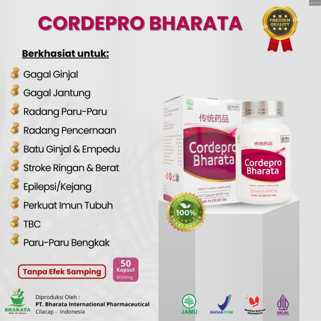 CORDEPRO BHARATA Obat Herbal Batu Ginjal Empedu Gagal Ginjal Paru-paru Gagal Jantung