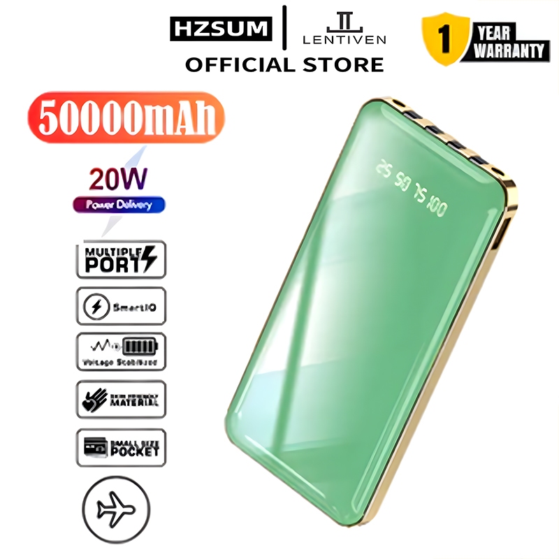 HZSUM LENTIVEN PowerBank 50000mAh 4 KABEL Full Capacity Mini Fast Charging