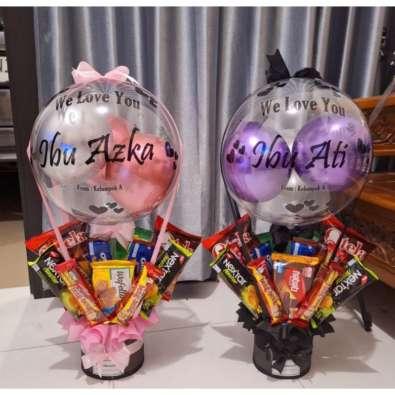 

(BISA KIRIM HARI INI) BUKET BALON SNACK