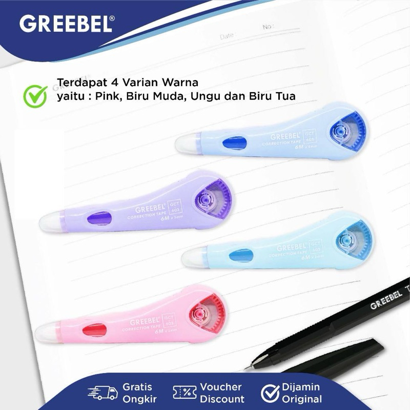 

GREEBEL CORRECTION TAPE GCT-603 | TIPE X KERTAS | PITA KOREKSI