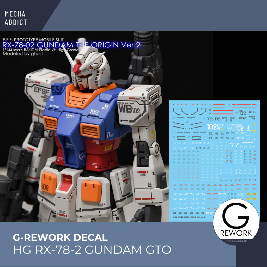 Water Slide Decal HG Gundam RX 78-2 GTO by G-rework