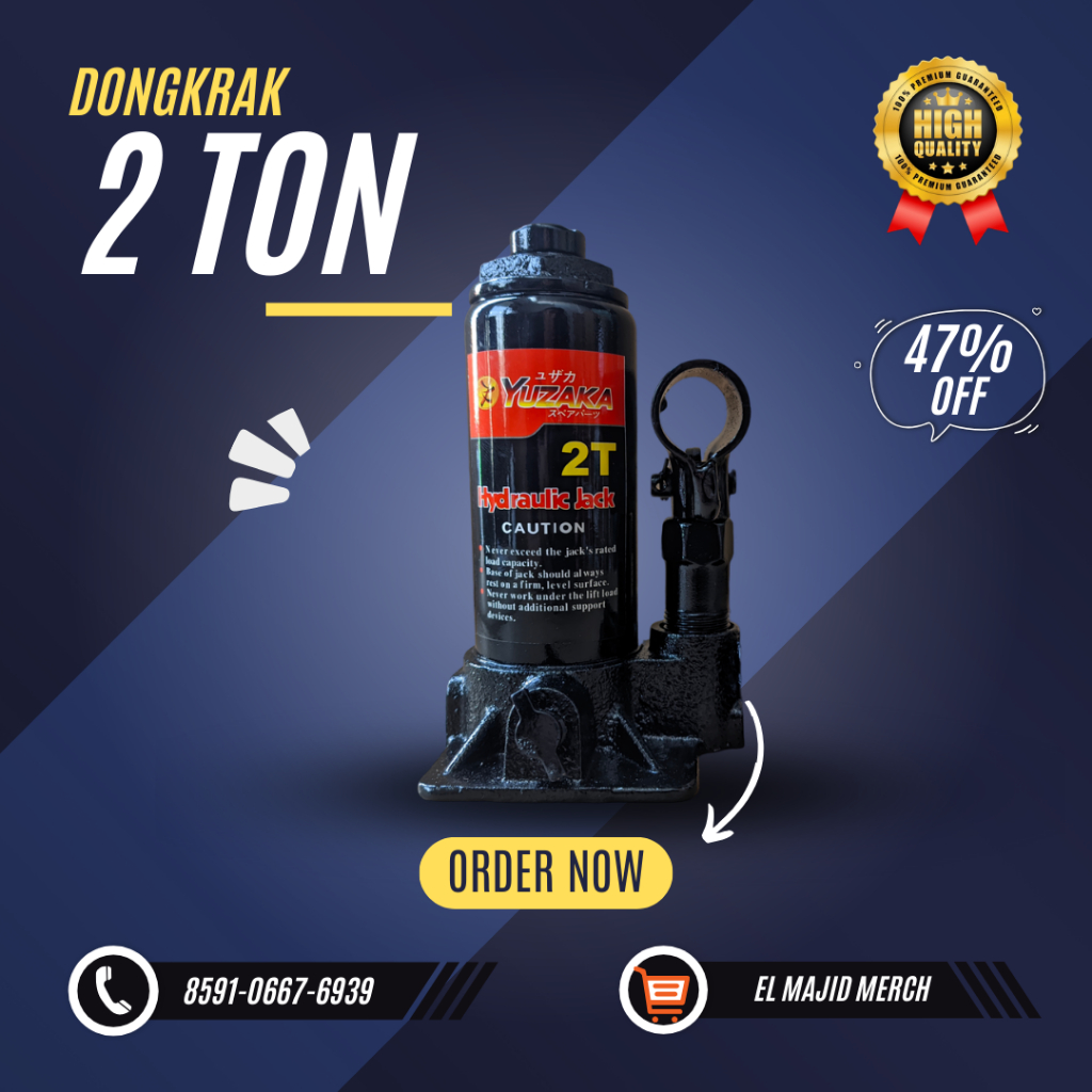 YUZAKA 2 ton dongkrak botol hydraulic jack 2 ton