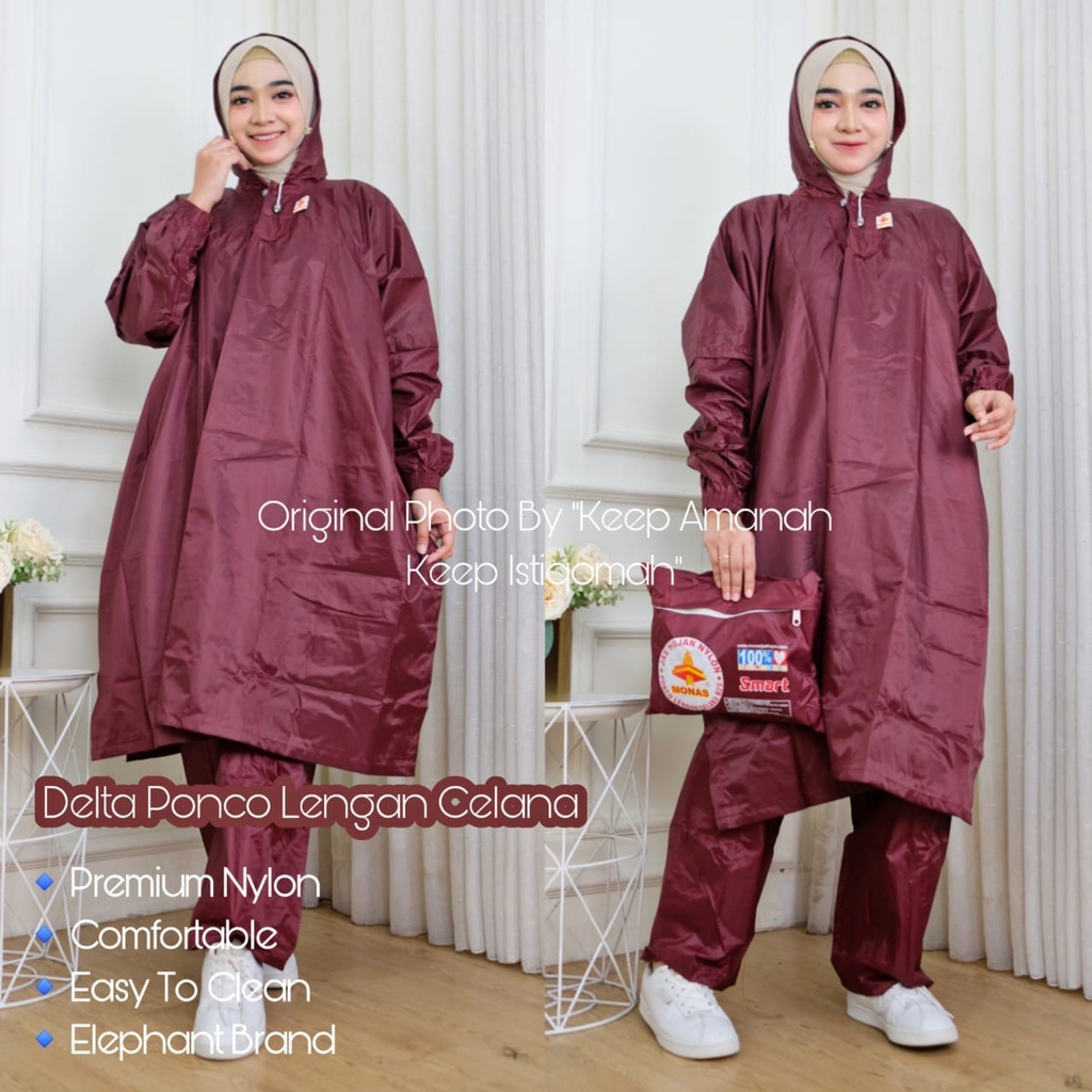 Jas Hujan Delta N25 Ponco Lengan Celana Mantol Nylon Monas