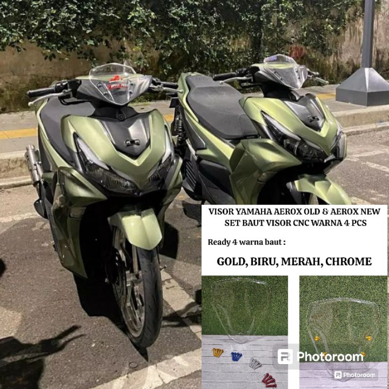 Visor variasi yamaha aerox new aerox old akrilik bening transparan set baut visor 4pcs import