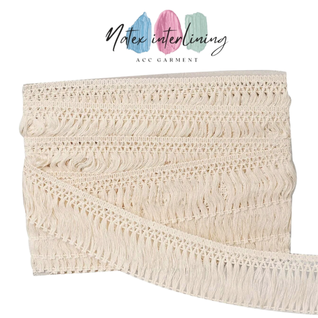 ( 1 meter ) Renda Rumbai Gombyok Sajadah 6cm