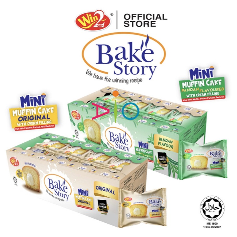 

Win2 Bake Story Mini Muffin Cake with Cream Filling 320g (1Box isi 16bks)