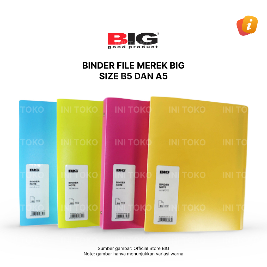 

BIG Binder File Folder Note Binder Kuliah Catatan Warna Pastel Polos Size B5 dan A5