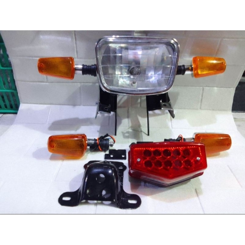 Paket Lampu Depan RX King Model Kaca Bening Breket Kupingan Lampu Depan RX King Sen Reteng Depan Bel