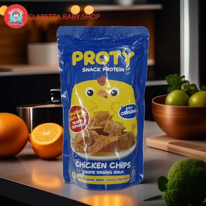 

PROTY Chicken Chips Original cocok untuk anak 1 tahun.