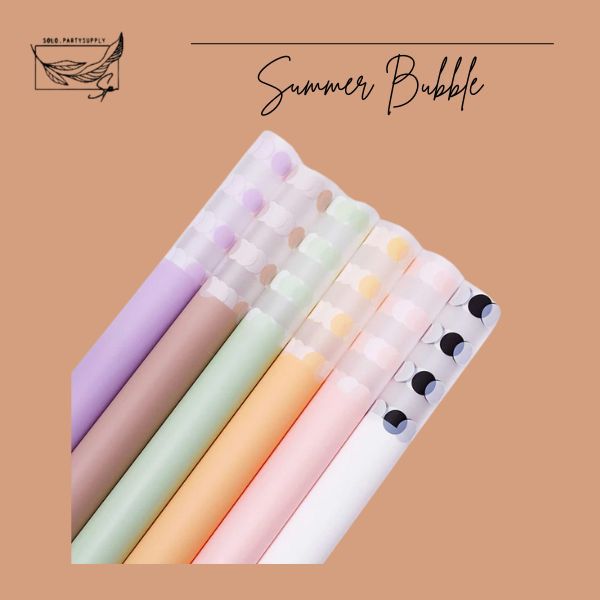 ( ECO ) SUMMER BUBBLE FLOWER WRAPPING POLKADOT MINI COLOR CELLOPHANE KERTAS BUKET/ POLKADOT HALF DOT