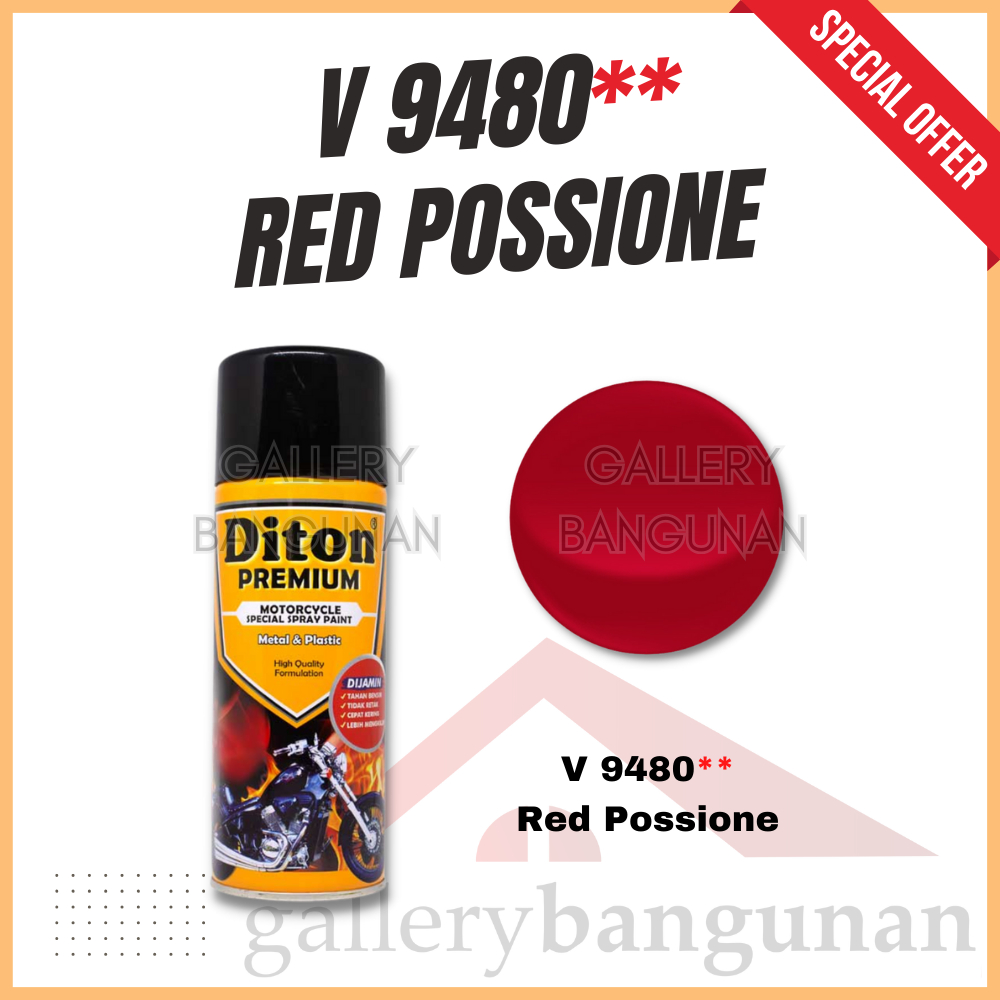 DITON PREMIUM 9480 RED PASSIONE PYLOX CAT SEMPROT MOTOR MOBIL PILOK PILOX AEROSOL PILOC KALENG VESPA