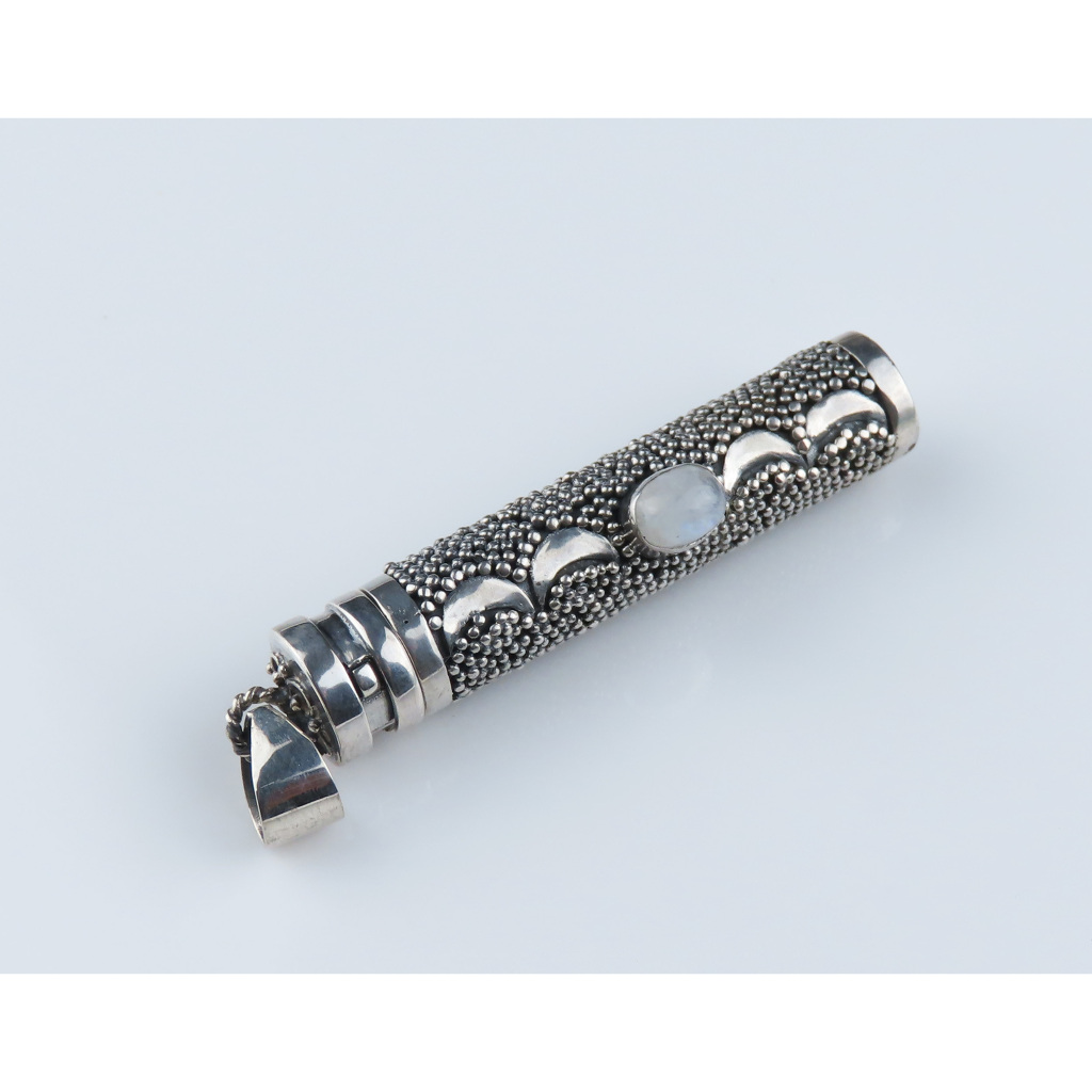 Liontin Perak, Permata Rainbow Moonstone, Liontin Permata