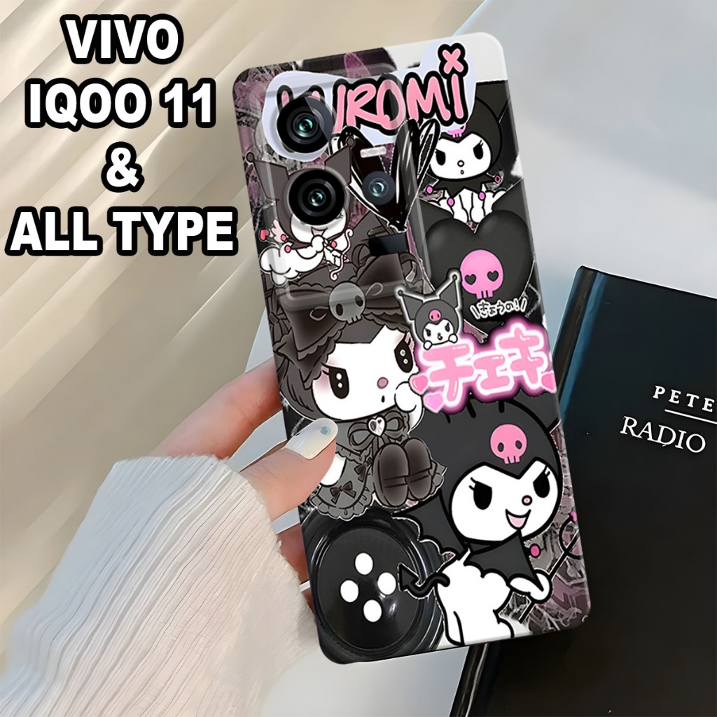 (GC25) Softcase karet Hp IQOO 11 Terbaru 2024 / Case Kuromi / Case IQOO 11 Silikon Tpu Pro Camera / 