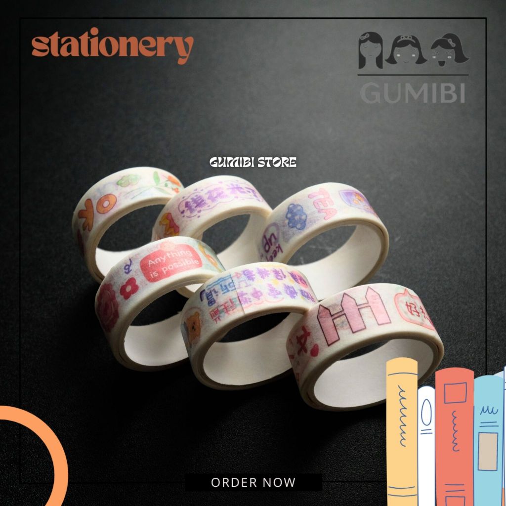 

WASHITAPE CUTE GIRL MEDIUM SIZE WASHI TAPE ISOLASI LAKBAN MINI AESTHETHIC LUCU TERMURAH