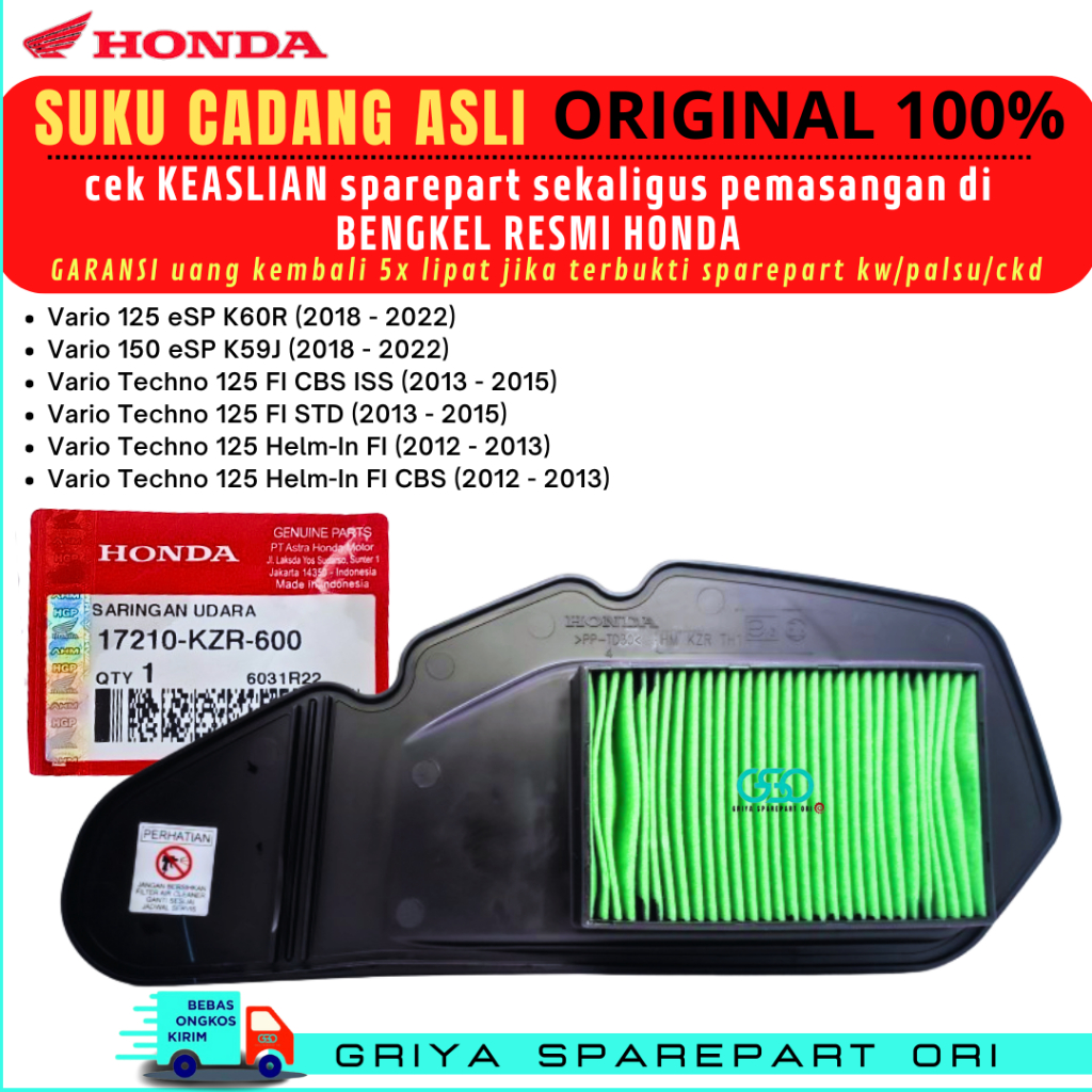 Filter Saringan dara Vario 125 Led Original Vario 150 Led Ori Filter Udara Vario 125 Old Saringan Ud