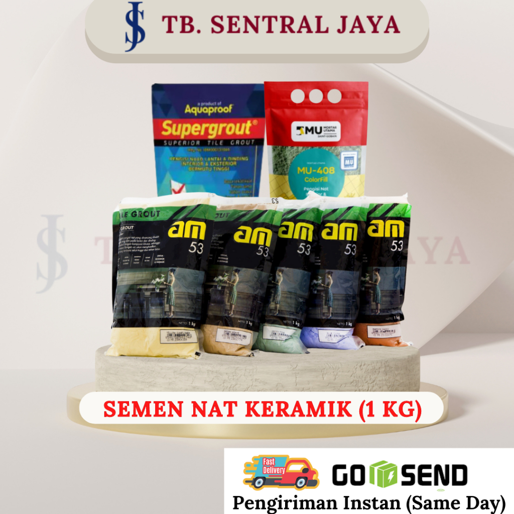 Semen Pengisi Nat Keramik Tile Grout AM 53, MU (Mortar Utama), Aquaproof SuperGrout 1 Kg/Semen Nat K