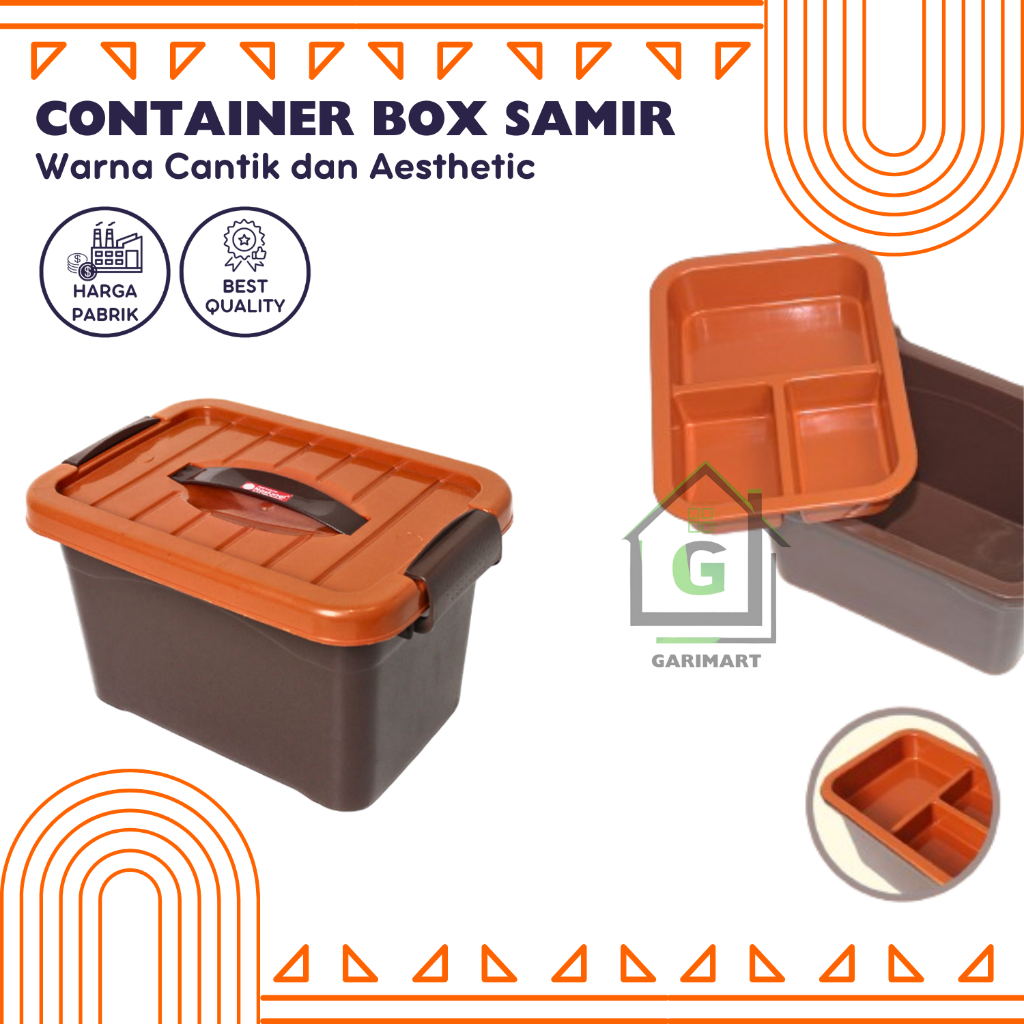 Container Box Plastik + Samir 5 Liter Kotak Penyimpanan Barang Hajatan