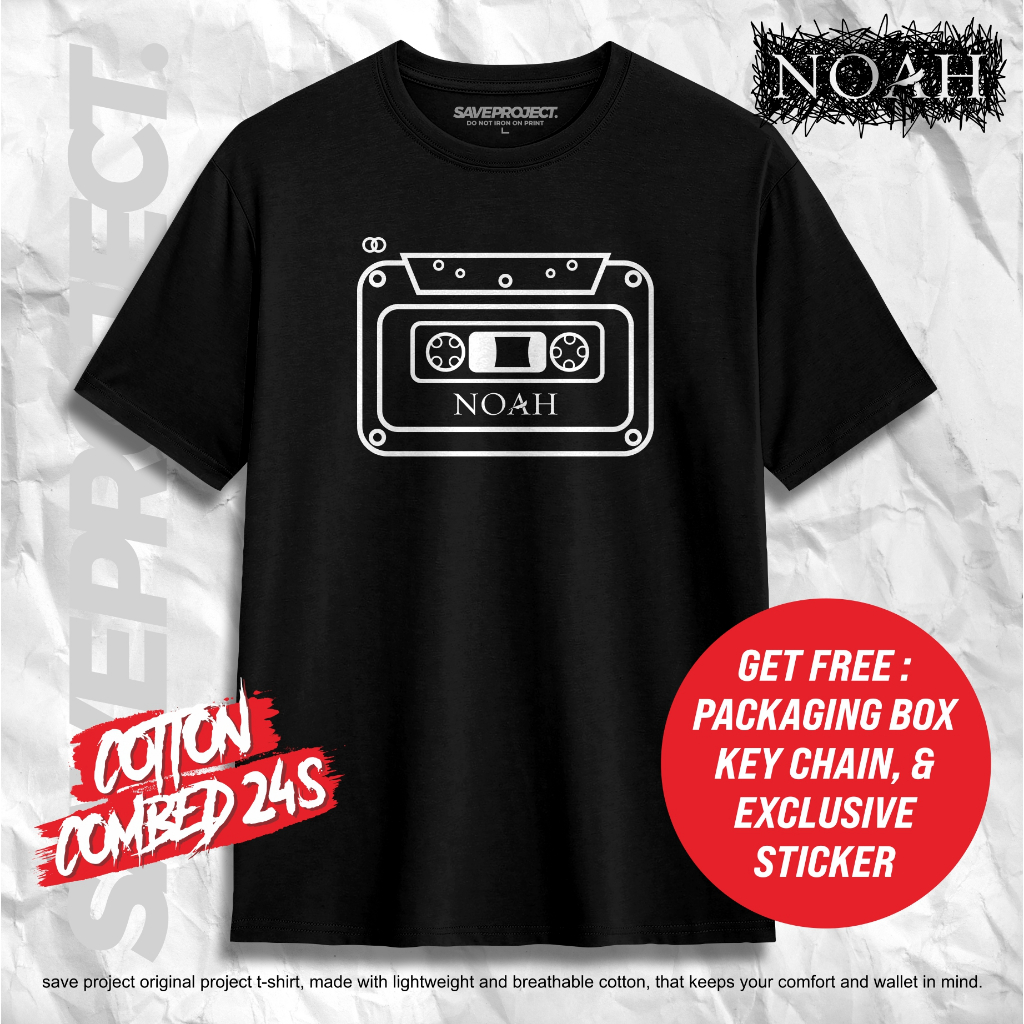 SAVE. Project | T-Shirt NOAH "RECORD" Graphic | Merchandise Sahabat NOAH | Kaos NOAH | Kaos Distro