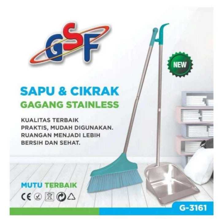 (G-3161)Sapu Nylon dan Cikrak Stainless GSF 3161 SAPU + CIKRAK PANJANG GSF G-3161 Sapu Nylon dan Sek