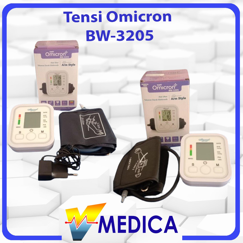 Tensimeter Digital Omicron BW-3205 Suara+Adaptor / Alat Pengukur Tekanan Darah / Tensi Digital Murah