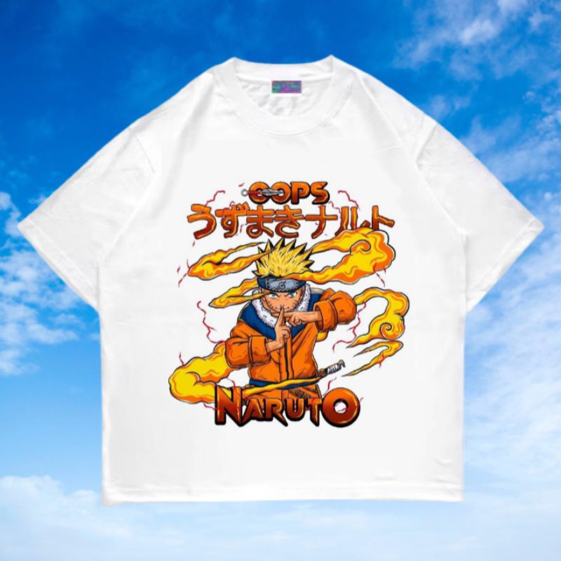 KAOS BAJU NARUTO OOPS | T-SHIRT OVERSIZE PUTIH STYLE Y2K VINTAGE BOOTLEG | PRIA WANITA DEWASA ANAK 2